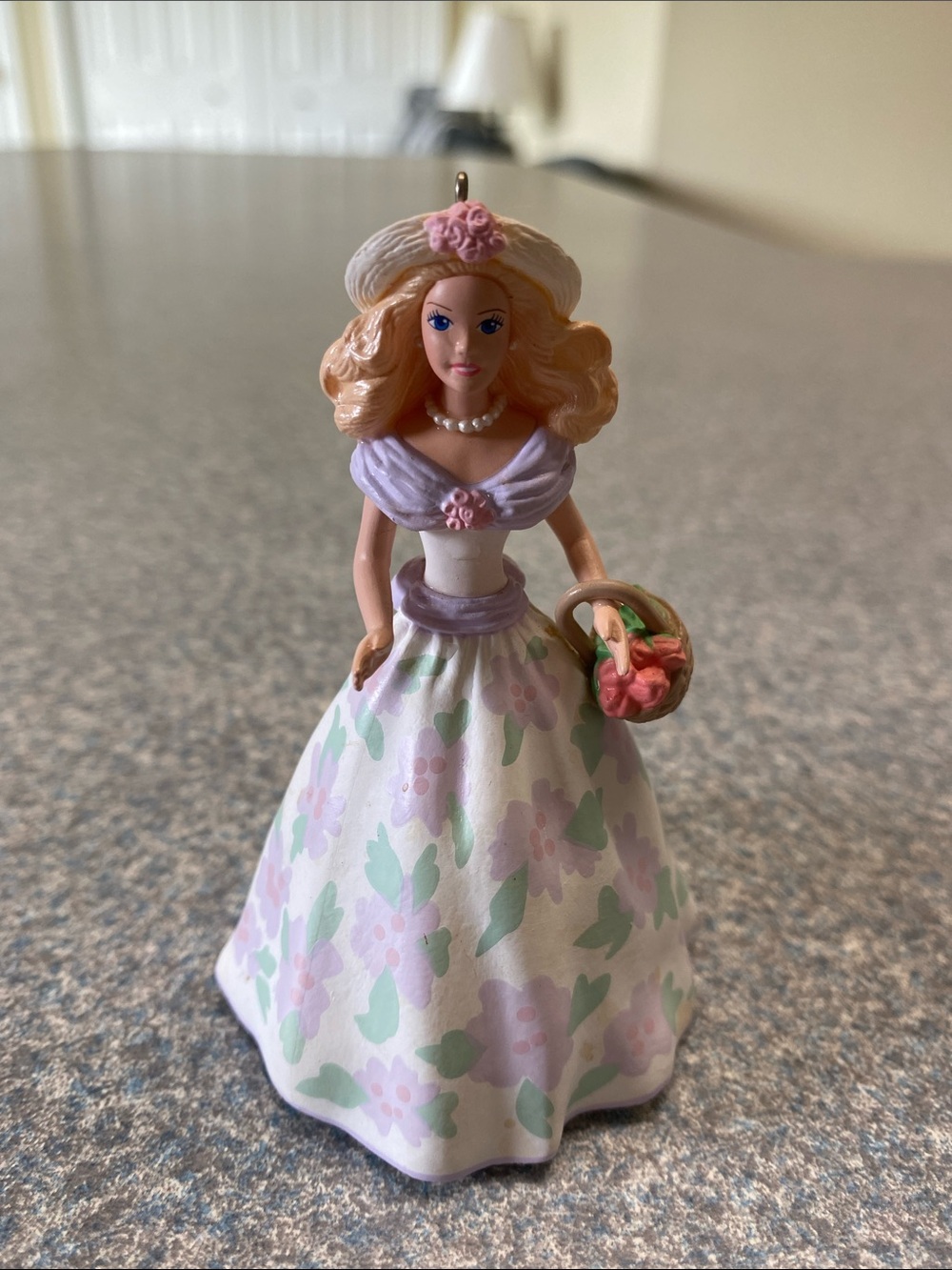 Hallmark Mattel Springtime 1995 Lavender & Cream Floral Lady Barbie Ornament